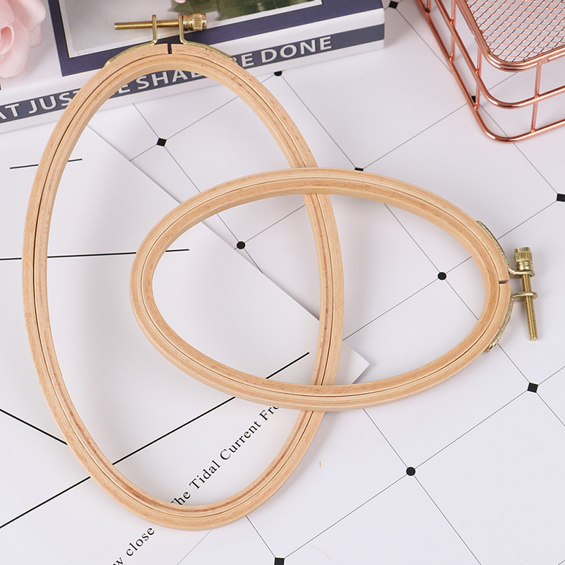 Stitch Marker Ring - Bamboo Embroidery Hoop Frame Oval Embroidery