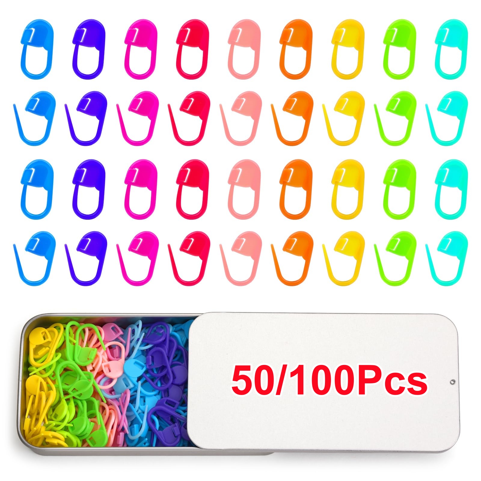 Stitch Marker Ring - 50/100Pcs Mix Color Plastic Resin Stitch