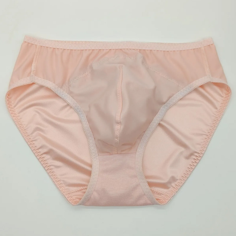 Embroidery Underwear - Man's Lace Embroidery Pink Briefs Live