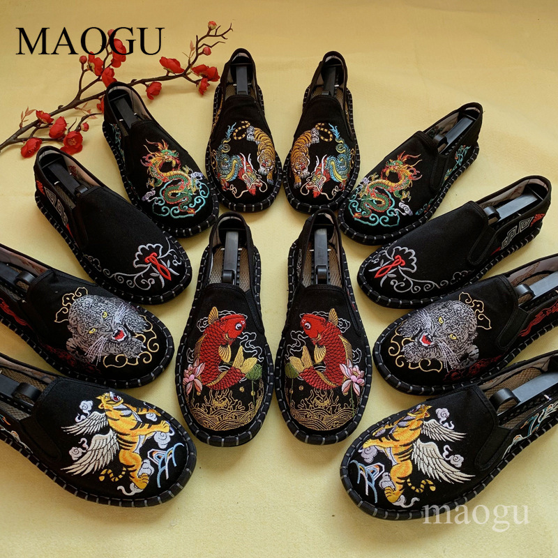 Embroidery Free Pattern - Unisex Chinese Style Embroidery Slip-On Shoes