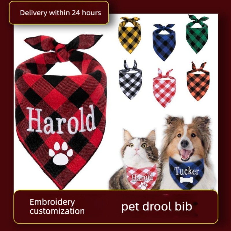 Embroidery Pashmina - Embroidery Name Dog Bandana Custom Pet