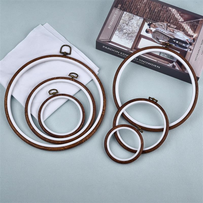 Round Oval Wooden Color Embroi - Stitch Marker Ring recension och pris