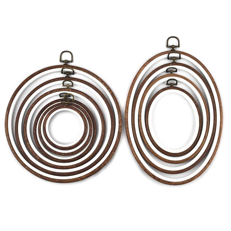 Round Oval Wooden Color Embroi - Stitch Marker Ring recension och pris