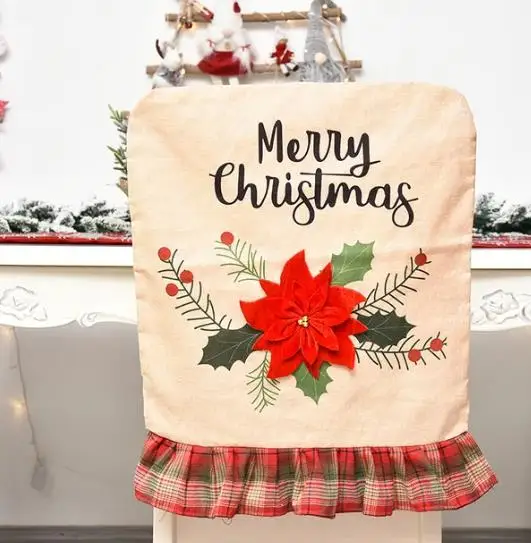 4/6/8pcs Christmas Chair Cover - Embroidery Xmas Decorations recension och pris