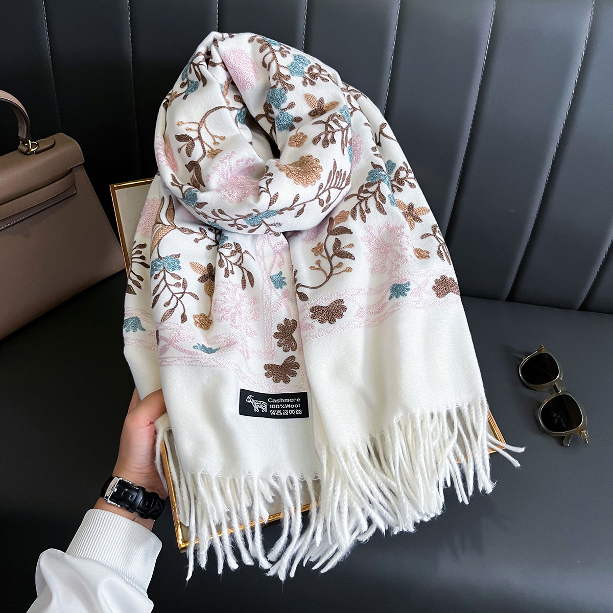 New Winter Warm Cashmere Scarf - Embroidery Pashmina recension och pris