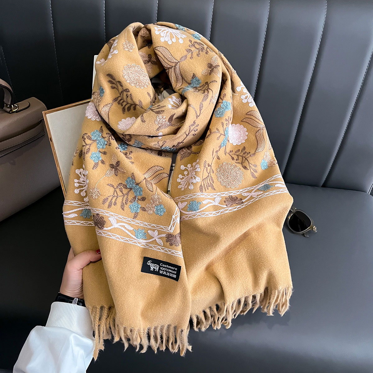 New Winter Warm Cashmere Scarf - Embroidery Pashmina recension och pris