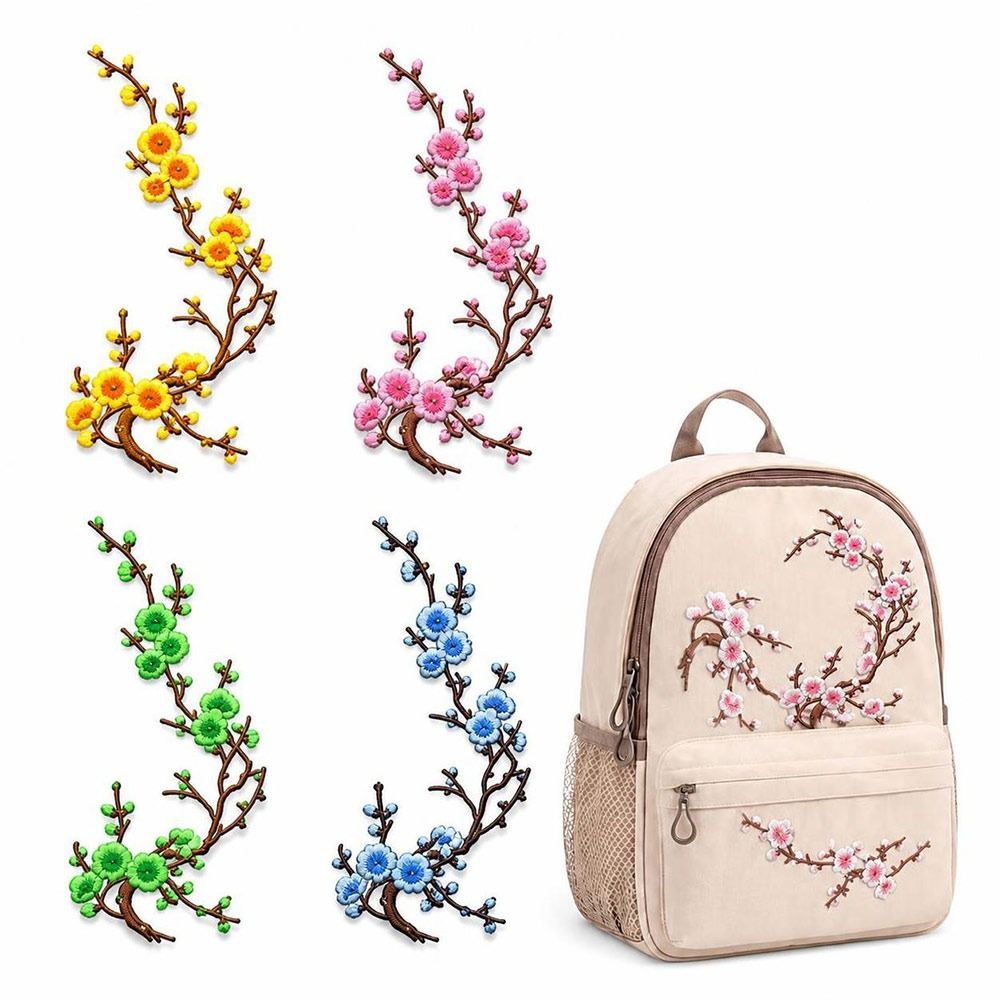 DIY Cherry Blossom Iron On Pat - Embroidery Patches recension och pris