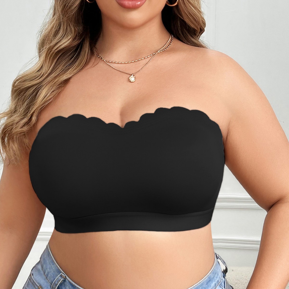 Solid color simple strapless s - Embroidery Ring Sizes recension och pris