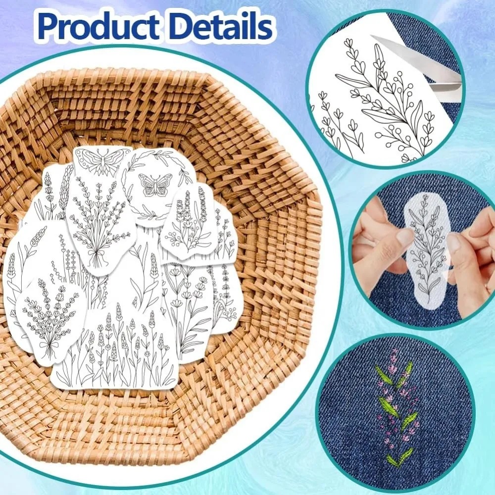 4 Sheets Lavender Flower Butte - Water Soluble Stabilizer recension och pris