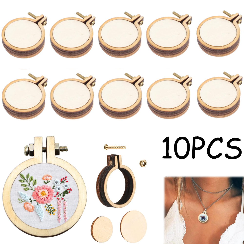 10Pcs/Set Wooden Mini Embroide - Stitch Marker Ring recension och pris