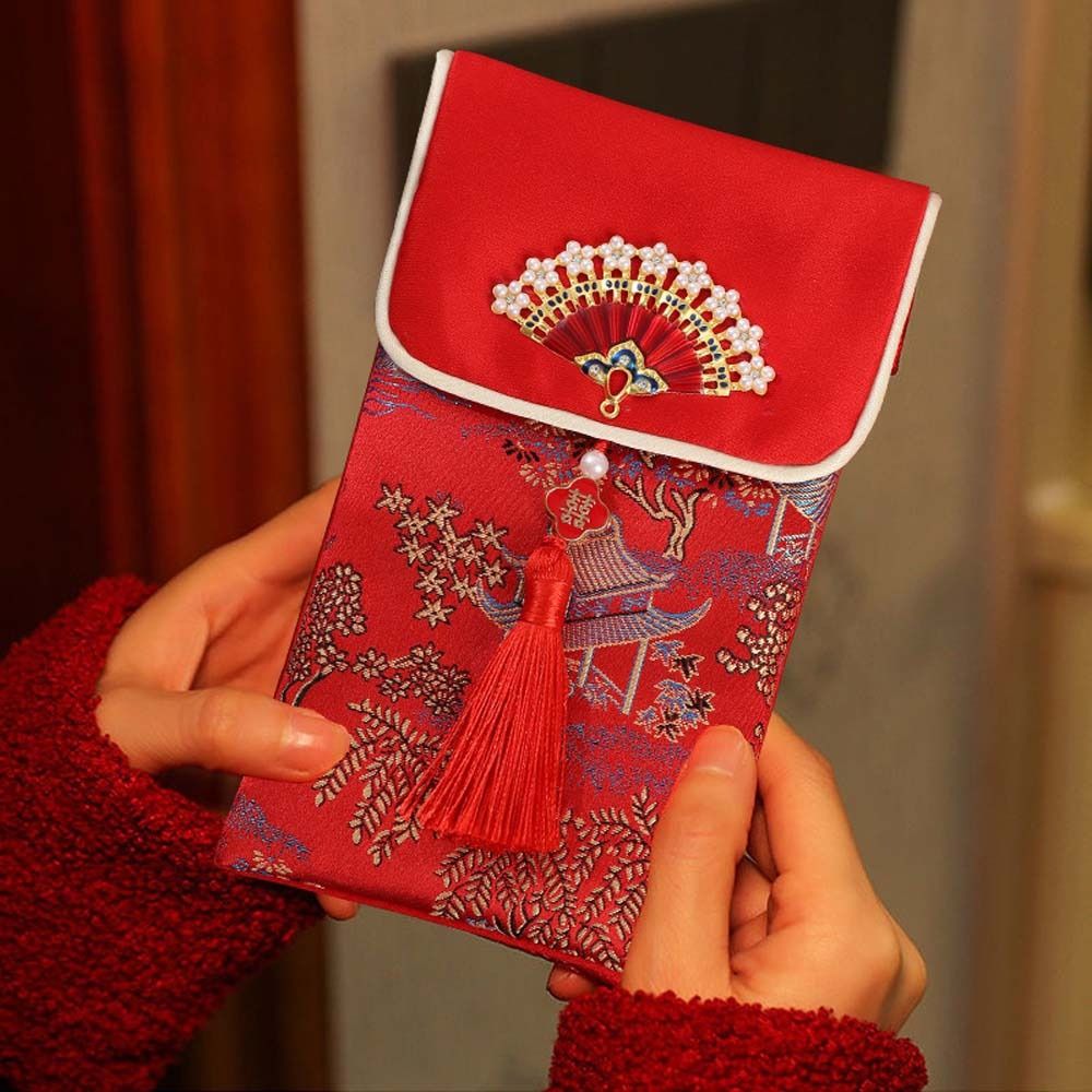 New Year Blessing Words Brocad - Embroidery Red recension och pris