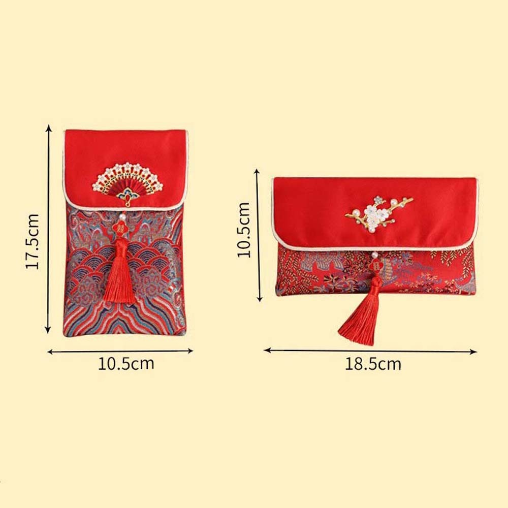 New Year Blessing Words Brocad - Embroidery Red recension och pris