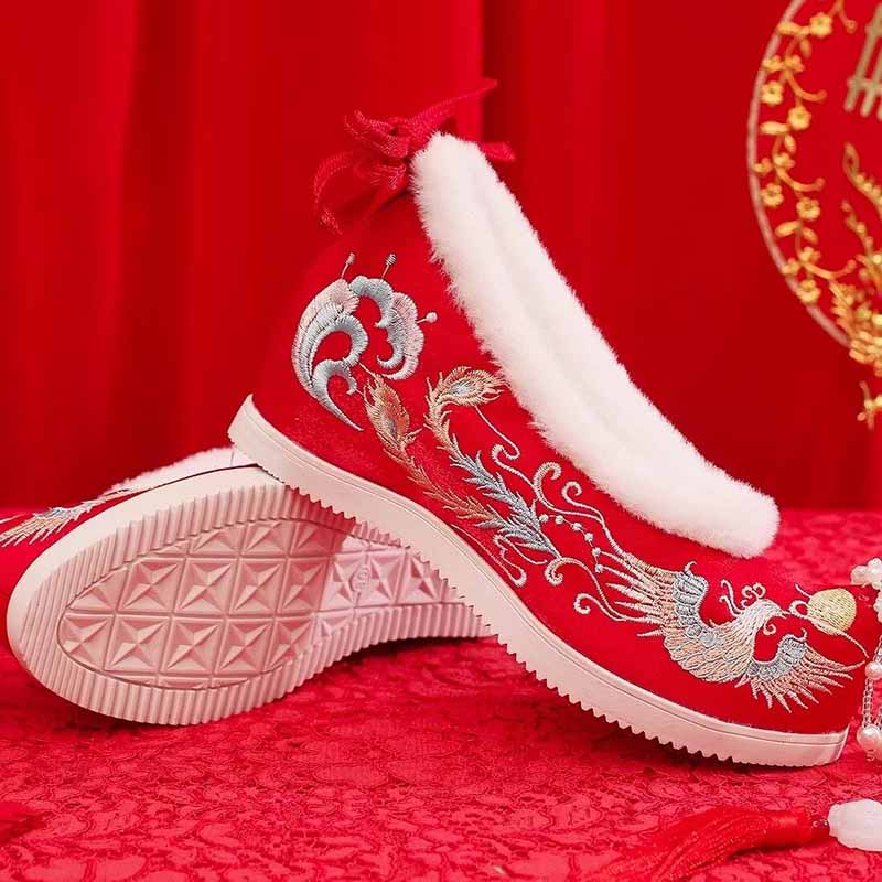 Winter Hanfu Shoes Women Chine - Embroidery Red recension och pris