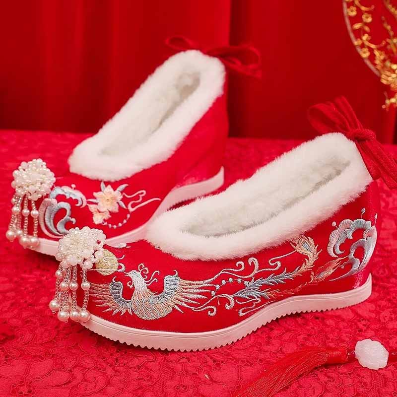 Winter Hanfu Shoes Women Chine - Embroidery Red recension och pris