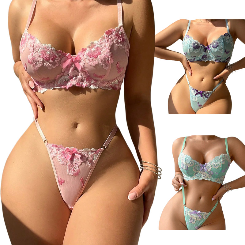 Embroidery Pink Floral Romanti - Embroidery Underwear recension och pris