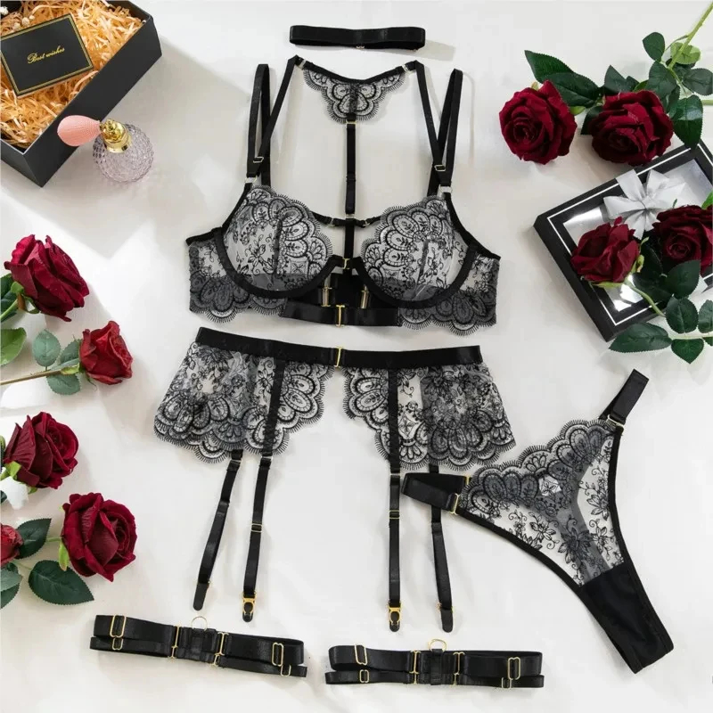 5 Piece Sexy Embroidery Underw - Embroidery Underwear recension och pris