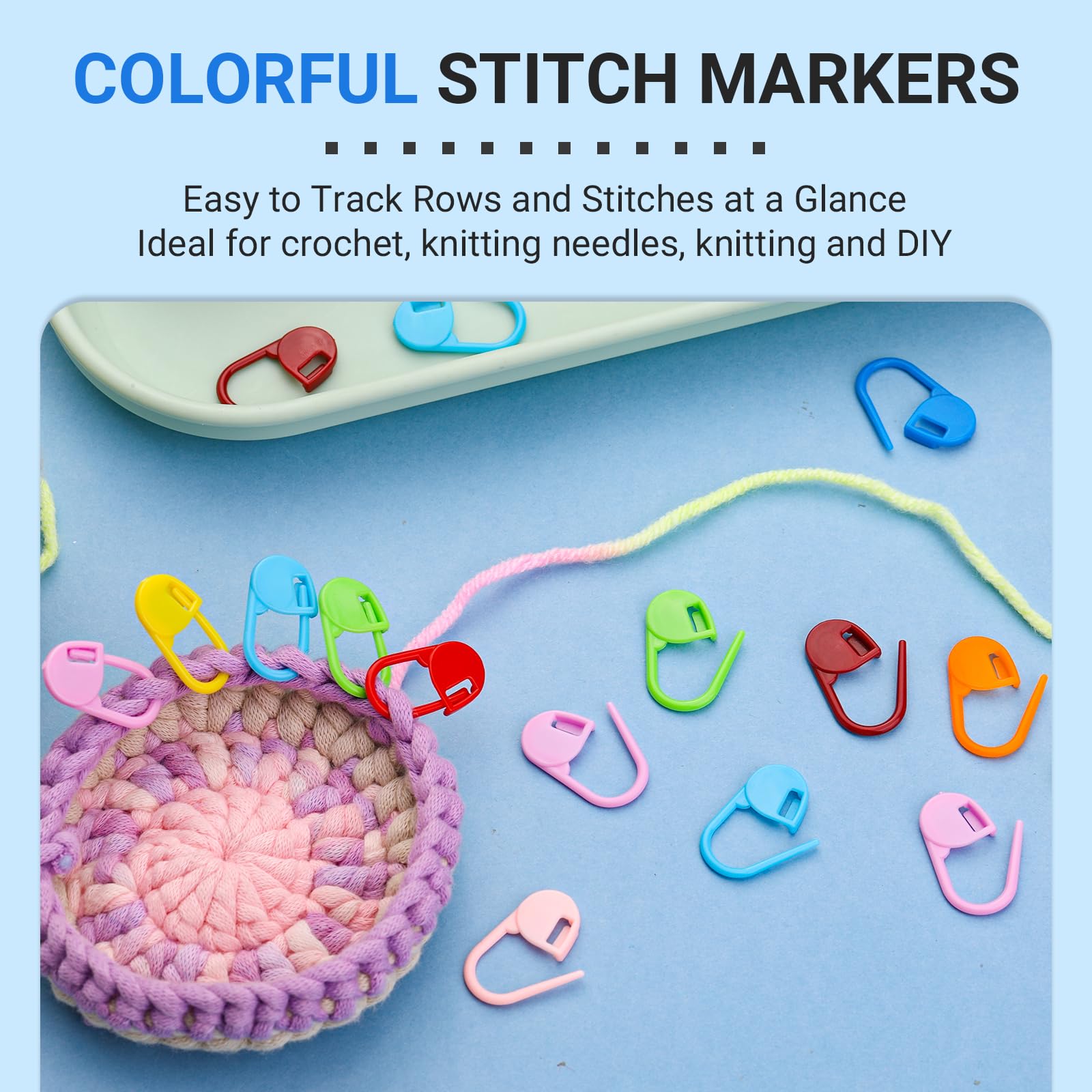 50/100Pcs Mix Color Plastic Re - Stitch Marker Ring recension och pris