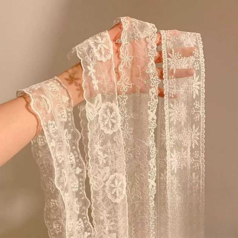 New Black White Long Lace Flow - Embroidery Ribbon recension och pris