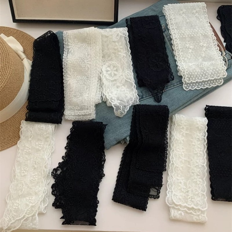 New Black White Long Lace Flow - Embroidery Ribbon recension och pris