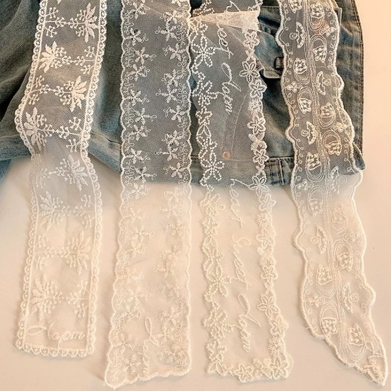 New Black White Long Lace Flow - Embroidery Ribbon recension och pris