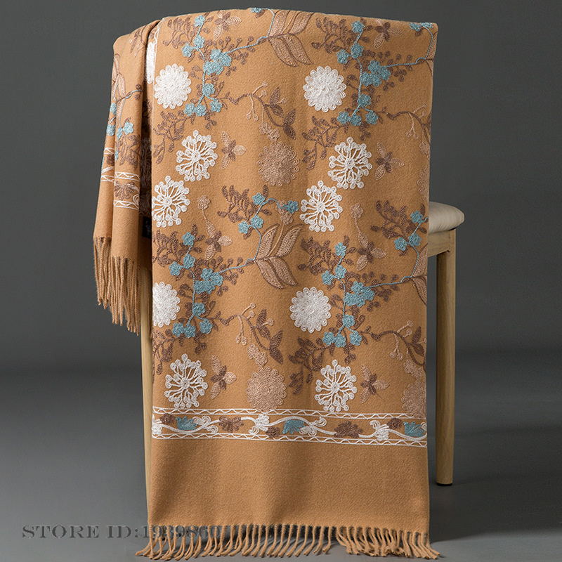 Women's Cashmere Pashmina Scar - Embroidery Pashmina recension och pris
