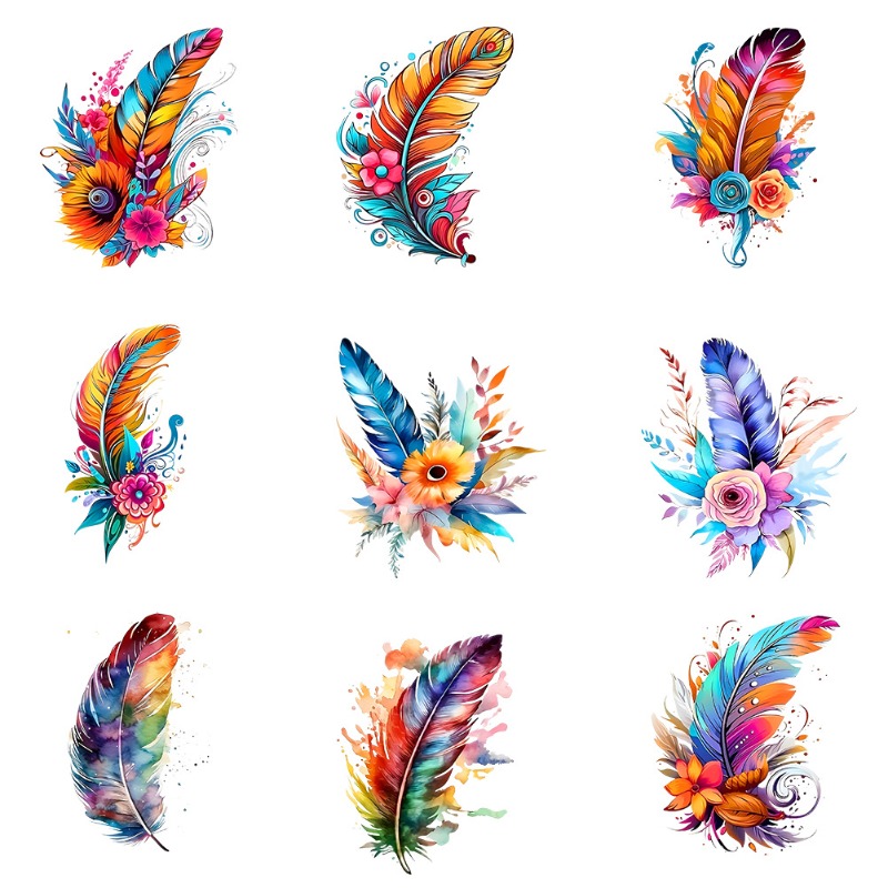 Colorful Feather Bohemian Iron - Embroidery Patches recension och pris