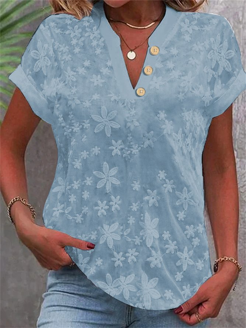 Cropped Shirt White Lace Blous - Embroidery Eyelet recension och pris