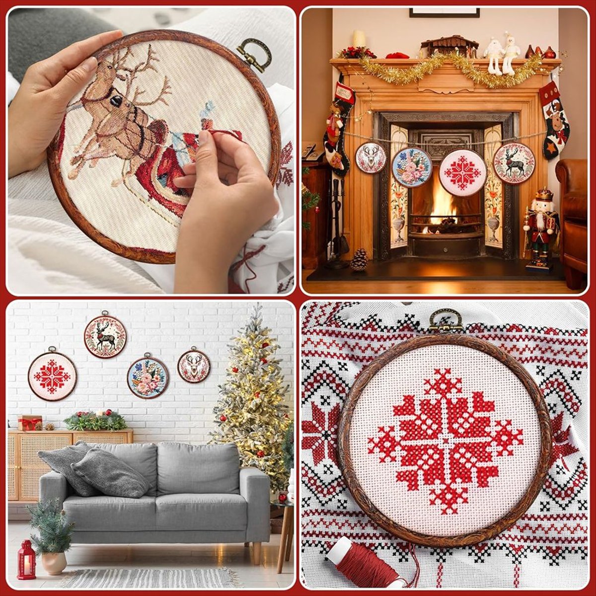 6 Size Imitated Wood Round Emb - Embroidery Ring Sizes recension och pris