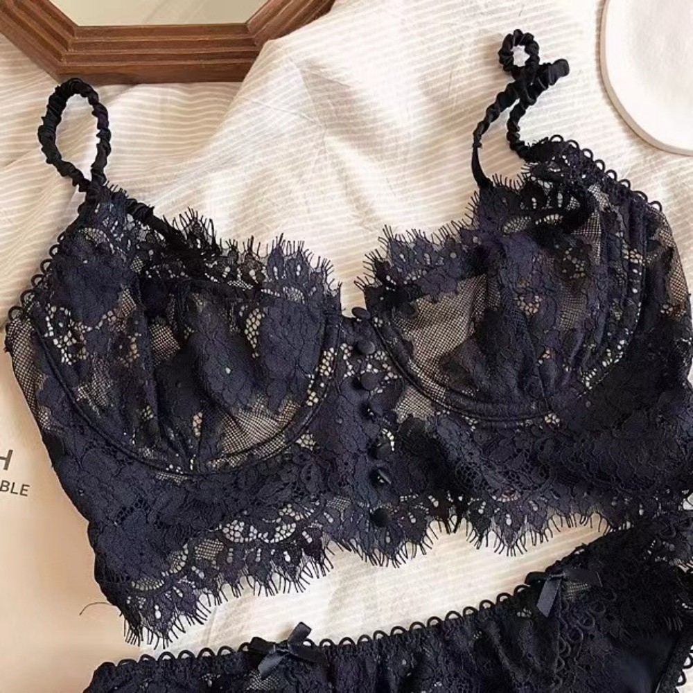 Flower Embroidery Lace Wireles - Embroidery Underwear recension och pris