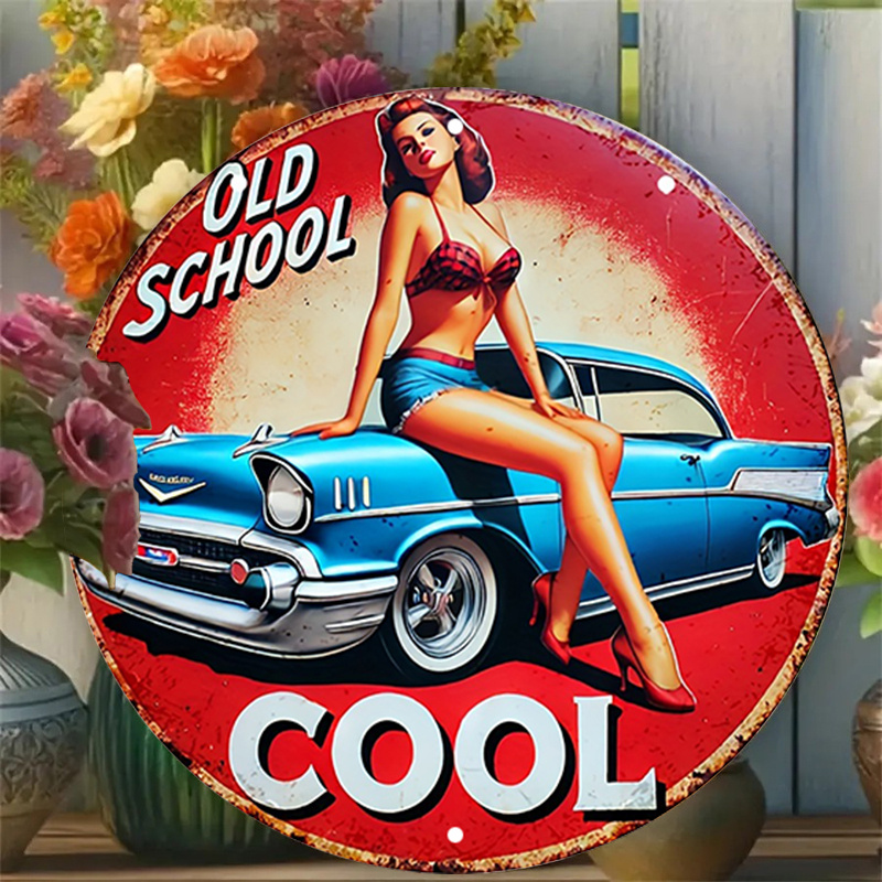 1pc Vintage Pin-Up Car & Cool  - Embroidery Red recension och pris