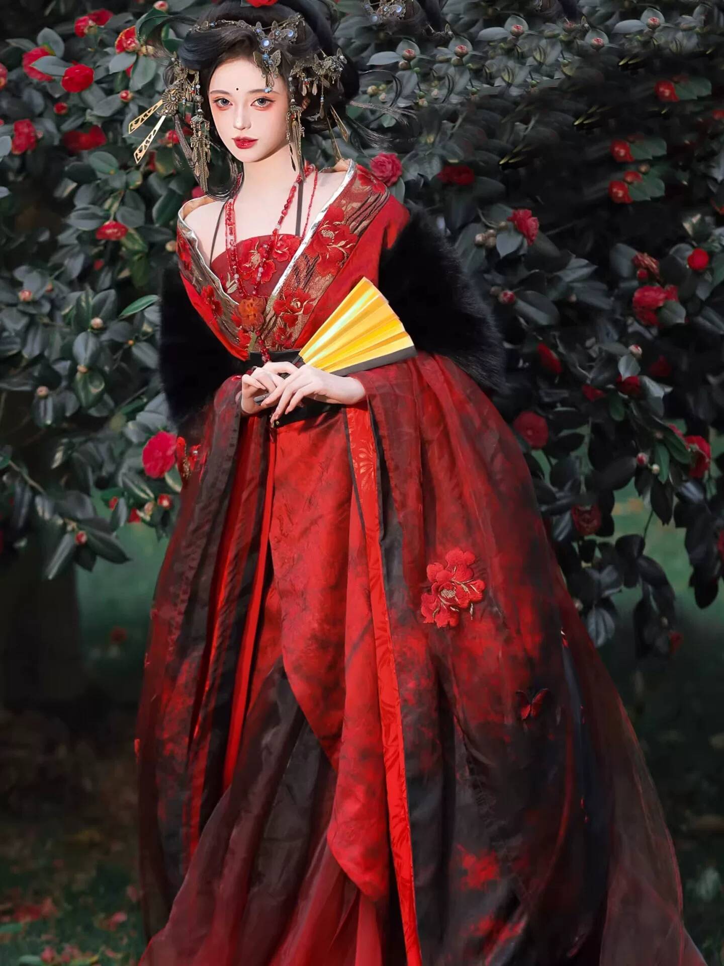 New Datura Red Hanfu Women Anc - Embroidery Red recension och pris