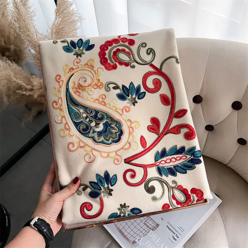 2024 Fashion Scarf Winter Thic - Embroidery Pashmina recension och pris