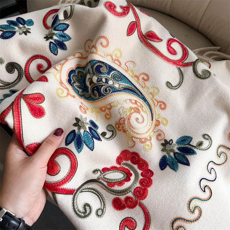 2024 Fashion Scarf Winter Thic - Embroidery Pashmina recension och pris