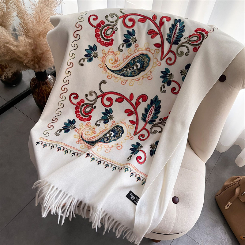 2024 Fashion Scarf Winter Thic - Embroidery Pashmina recension och pris