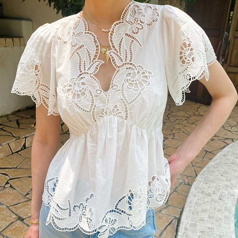 French Style Floral Eyelet Emb - Embroidery Eyelet recension och pris