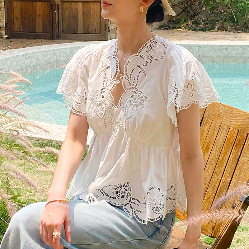 French Style Floral Eyelet Emb - Embroidery Eyelet recension och pris