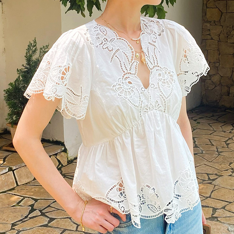 French Style Floral Eyelet Emb - Embroidery Eyelet recension och pris