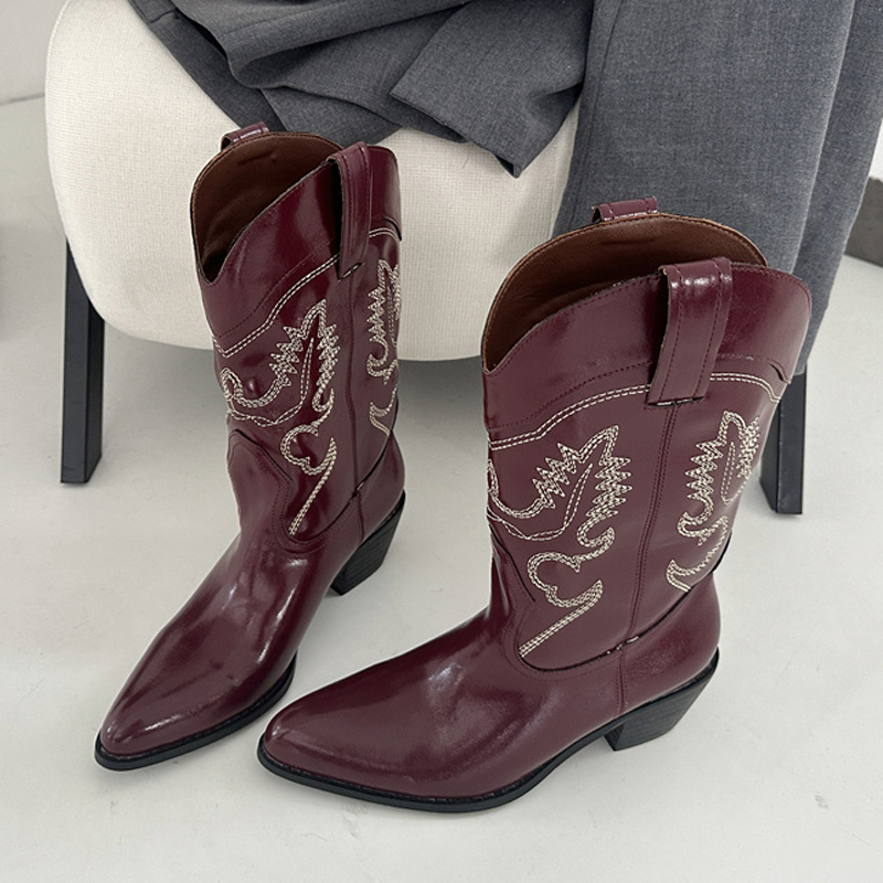 Liyke Designer Wine Red Leathe - Embroidery Red recension och pris