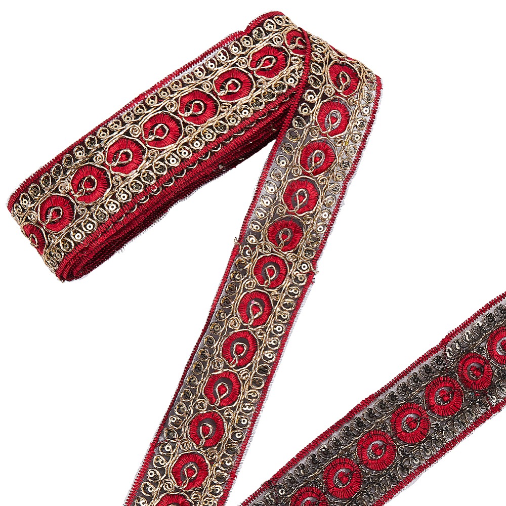 10 Yards 1.77 Inch Red Embroid - Embroidery Ribbon recension och pris