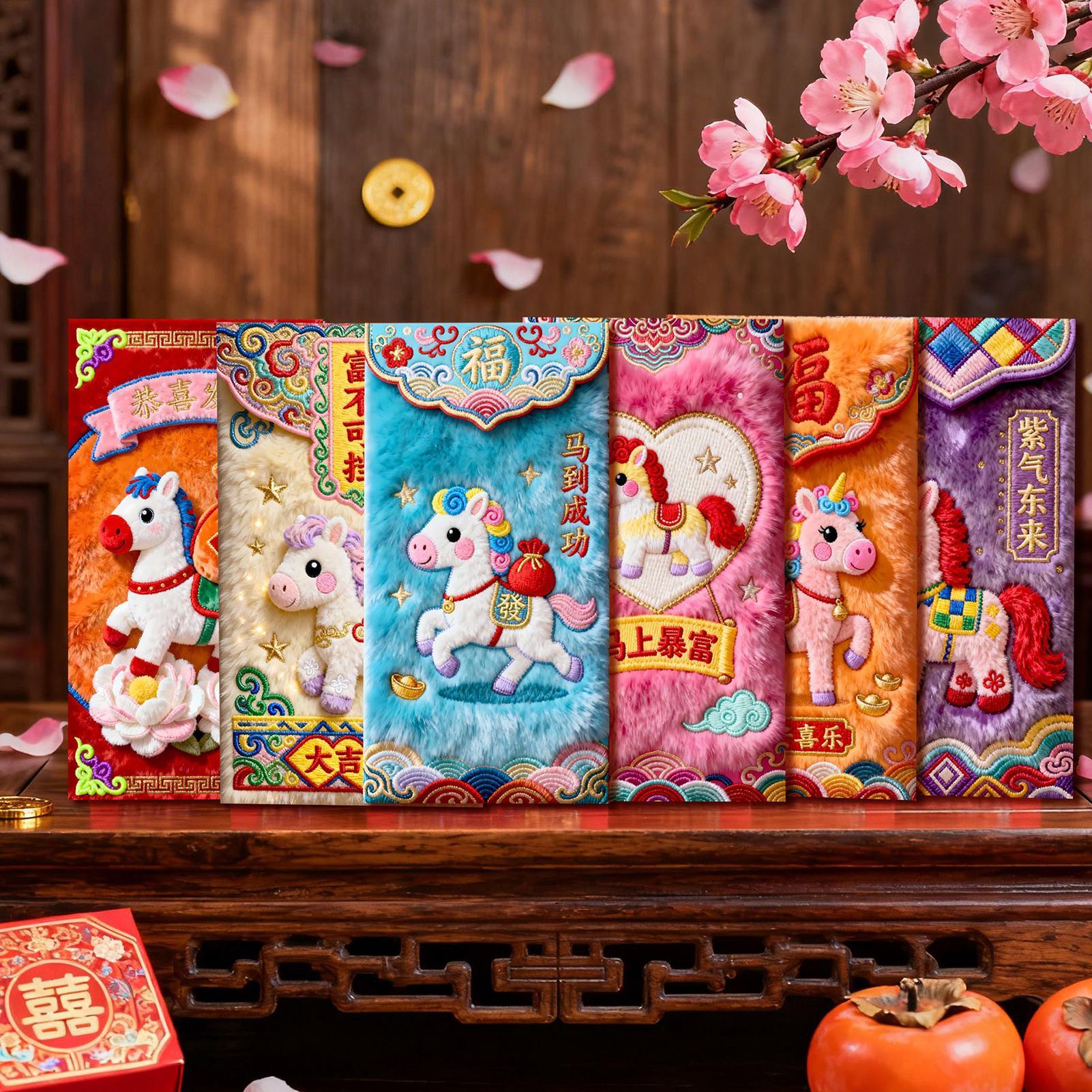 2026 Chinese Red Envelope 6pcs - Embroidery Red recension och pris