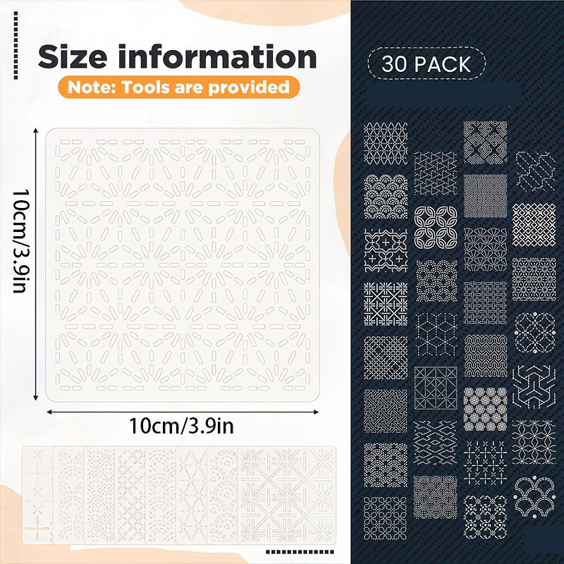 30Pcs Embroidery Templates DIY - Embroidery Ideas recension och pris
