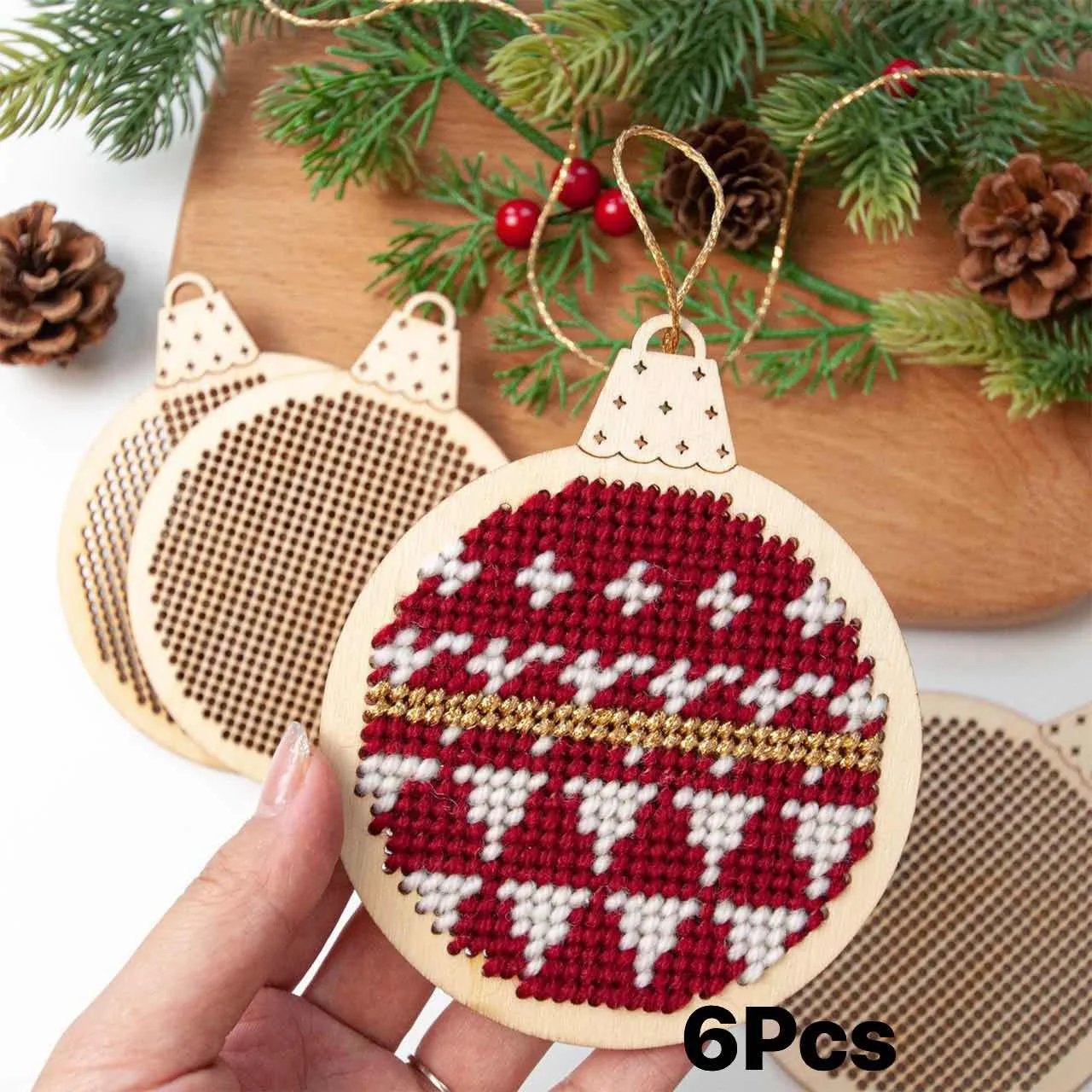 12Pcs Christmas Cross Stitch H - Embroidery Xmas Decorations recension och pris