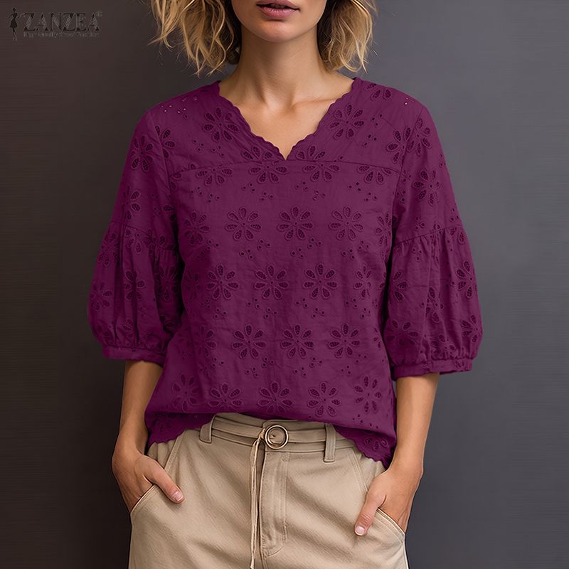 ZANZEA 2026 Eyelet Embroidery  - Embroidery Eyelet recension och pris