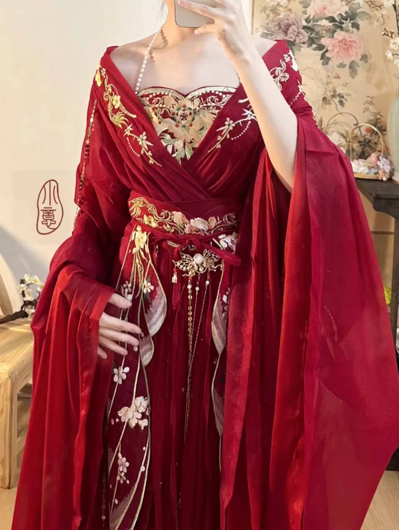 2025 hot Guofeng Goddess Of Fl - Embroidery Red recension och pris