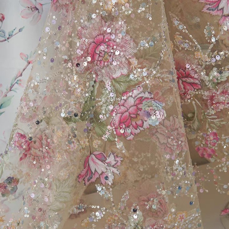 1M 120Cm Wide Luxury Beaded La - Embroidery Net Dress recension och pris