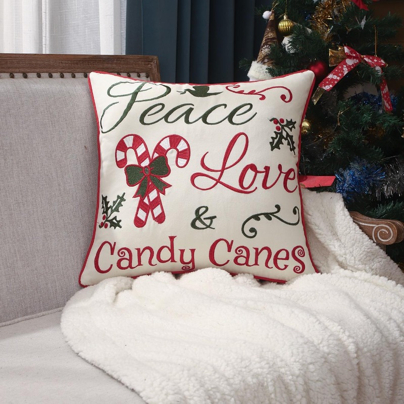 Christmas Throw Pillow Cover P - Embroidery Xmas Decorations recension och pris