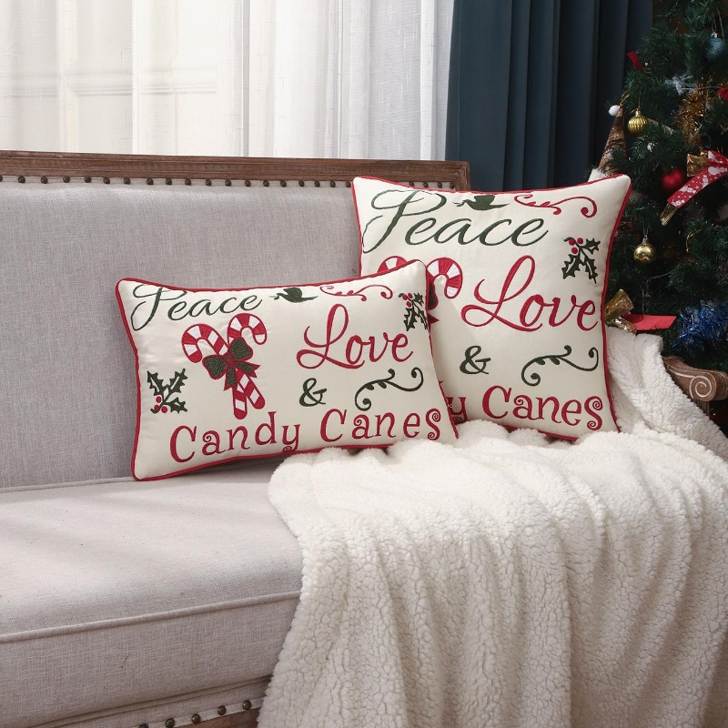 Christmas Throw Pillow Cover P - Embroidery Xmas Decorations recension och pris