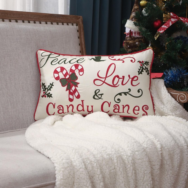 Christmas Throw Pillow Cover P - Embroidery Xmas Decorations recension och pris