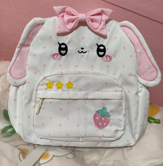 Girl Backpacks Cute Strawberry - Embroidery Rabbit recension och pris