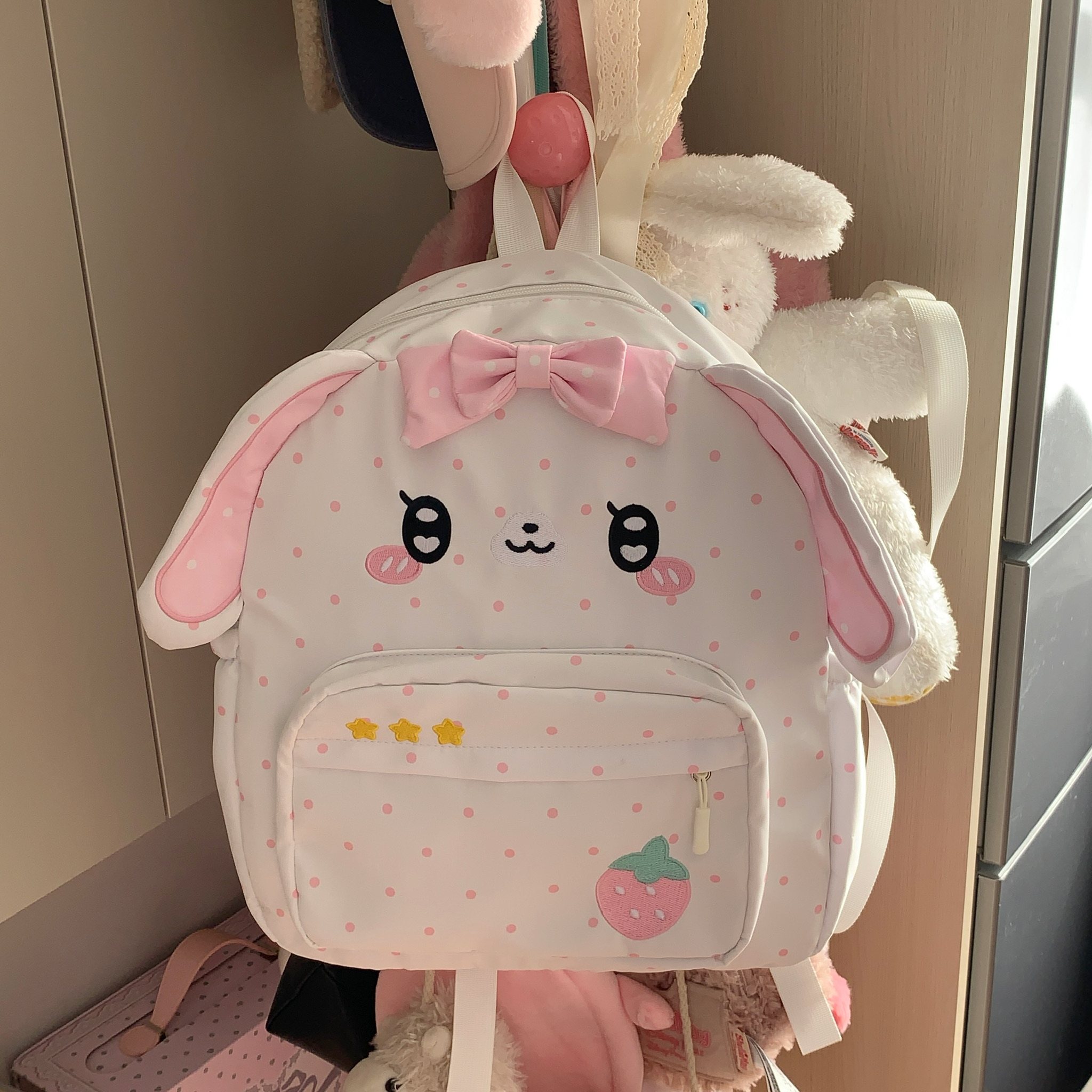 Girl Backpacks Cute Strawberry - Embroidery Rabbit recension och pris